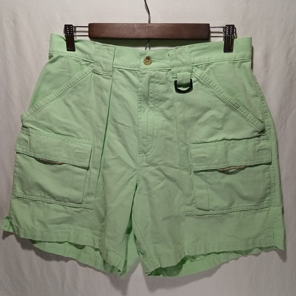 Women's Lime Green Canvas Columbia Shorts. Medium. 7 In Inseam